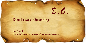 Dominus Ompoly névjegykártya